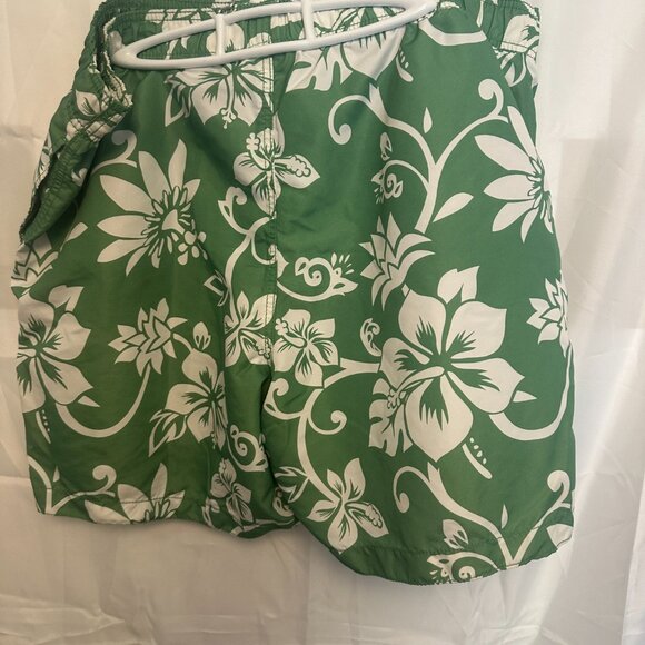 Old Navy, Mens Swim Trunks with Liner, Size XXL, Green with White floral - Picture 4 of 8
